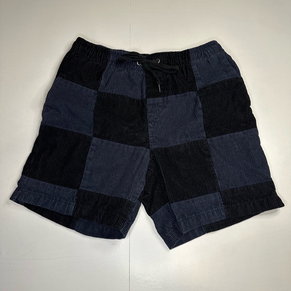 PacSun Other - PacSun Volley Corduroy Shorts Mens Small Navy Black Patchwork Drawstring Casual‎